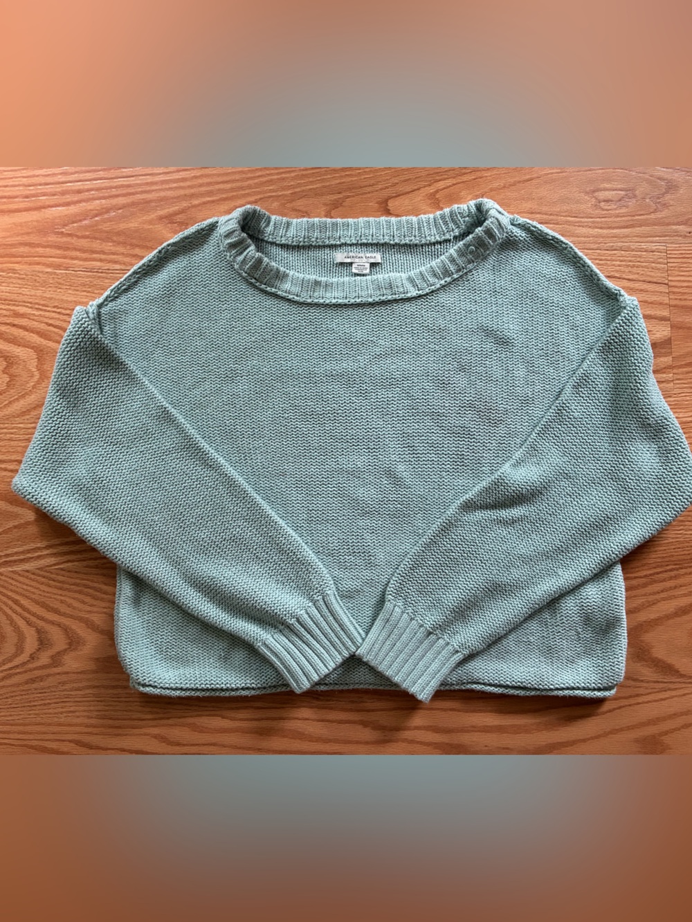 American Eagle Light Sage Green Crewneck Sweater